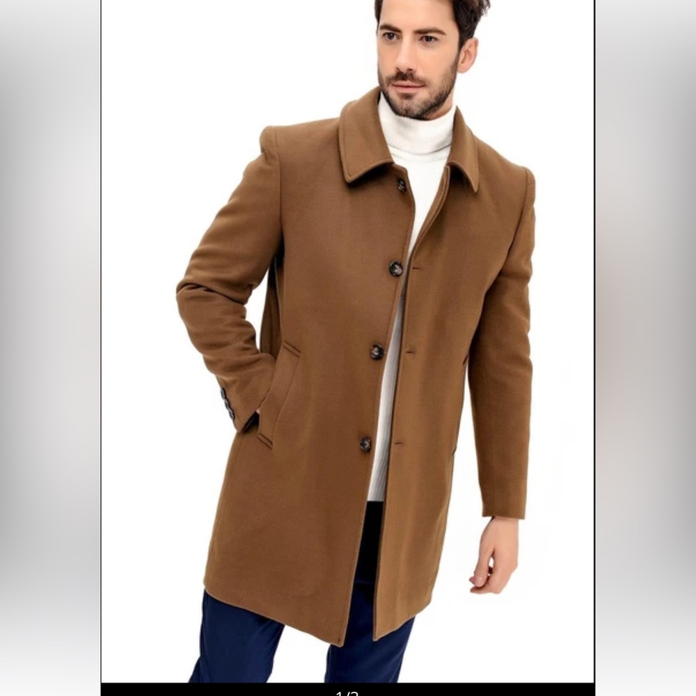 Dewberry Men’s Camel XL Overcoat BRAND NEW WITH TAGS